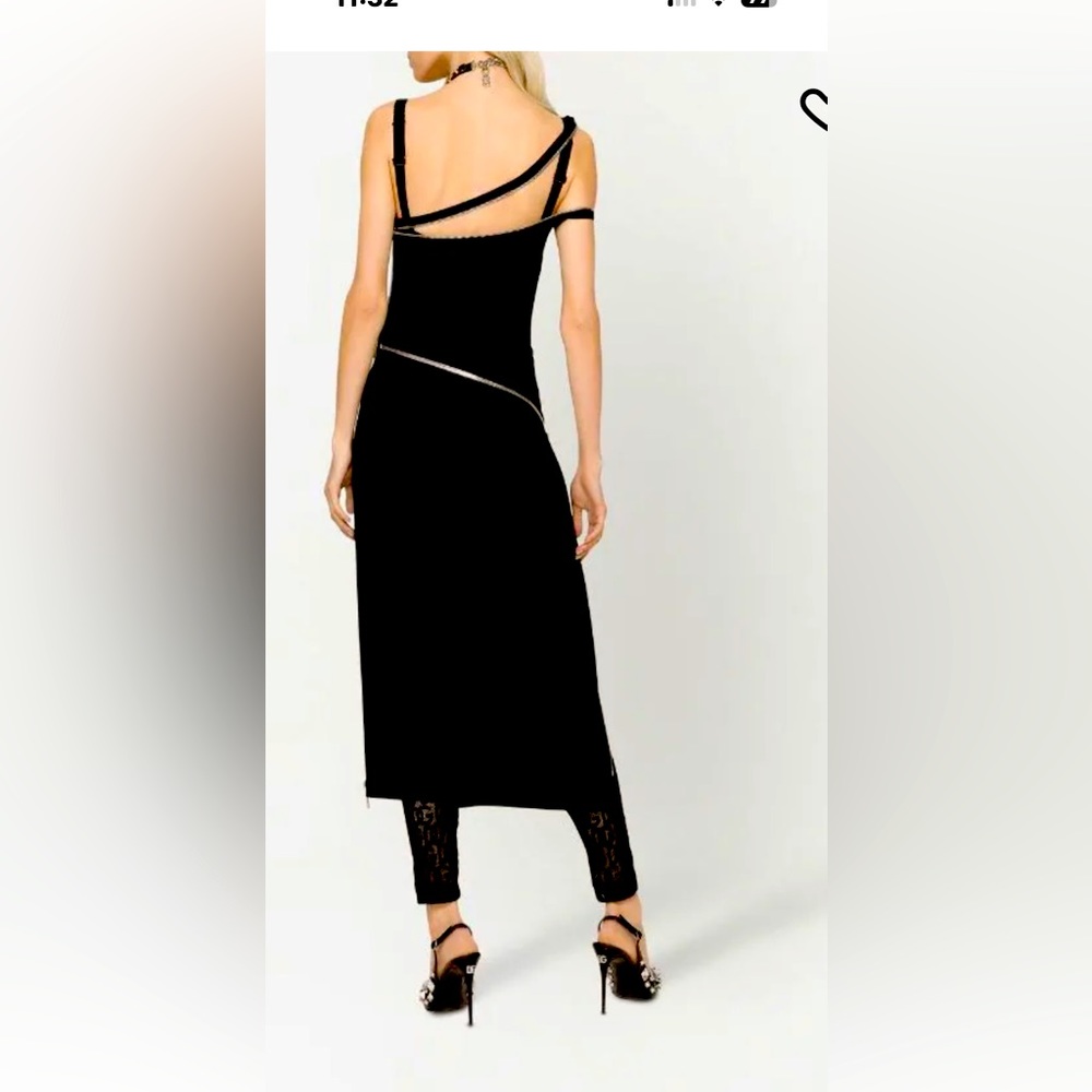 NWT DOLCE & GABBANA BLACK LONG ZIPPERS DRESS